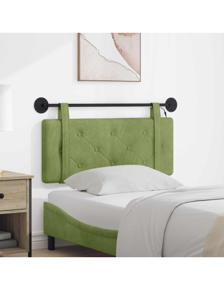 Testiera sospesa Con luce LED Verde chiaro Velluto