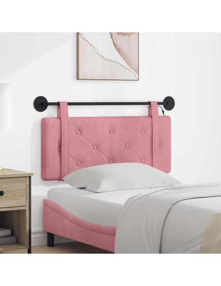 Testiera sospesa Con luce LED Rosa Velluto