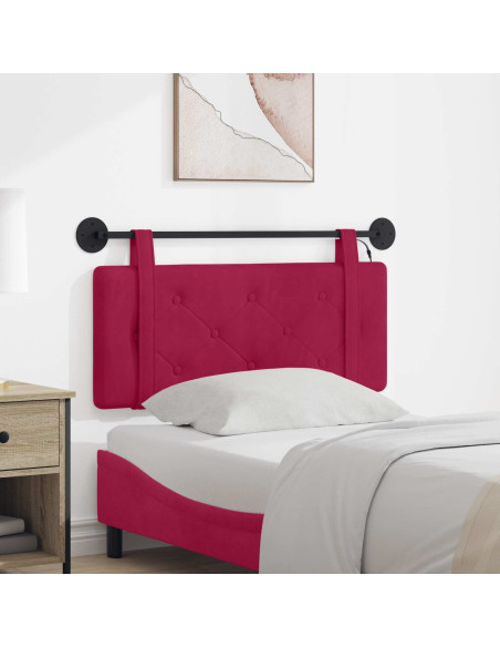 Testiera sospesa Con luce LED Rosso Vino Velluto
