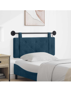 Testiera sospesa Con luce LED Blu Velluto
