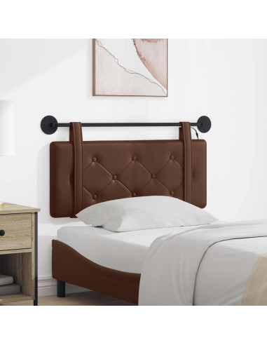 Testiera sospesa Con luce LED Marrone Similpelle