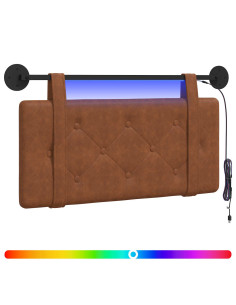 Testiera sospesa Con luce LED Marrone PU Antico 2