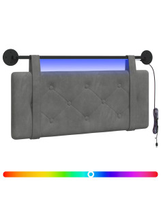 Testiera sospesa Con luce LED Grigio Scuro Velluto 2