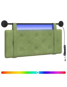 Testiera sospesa Con luce LED Verde chiaro Velluto 2