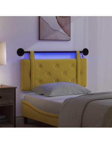 Testiera sospesa Con luce LED Giallo Velluto