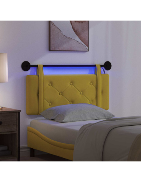 Testiera sospesa Con luce LED Giallo Velluto