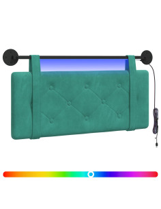 Testiera sospesa Con luce LED Turchese Velluto 2