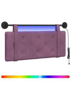 Testiera sospesa Con luce LED Viola Velluto 2