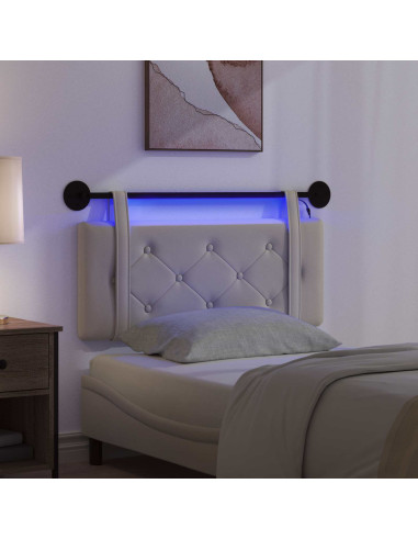 Testiera sospesa Con luce LED Crema Similpelle