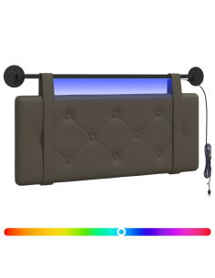 Testiera sospesa Con luce LED Grigio Similpelle 2