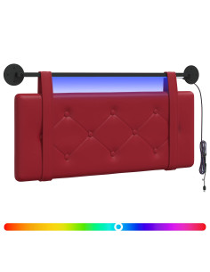 Testiera sospesa Con luce LED Rosso Vino Similpelle 2