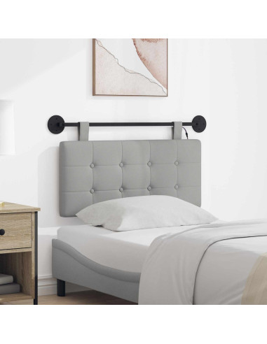 Testiera sospesa Con luce LED Grigio Nuvola Tessuto