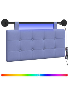 Testiera sospesa Con luce LED Blu jeans Tessuto 2