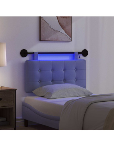 Testiera sospesa Con luce LED Blu jeans Tessuto