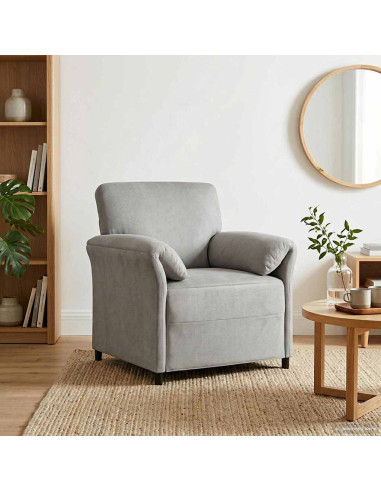 Divano 1 posto Grigio Chiaro 88 x 83 x 95 cm Velluto