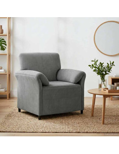Divano 1 posto Grigio Scuro 88 x 83 x 95 cm Velluto