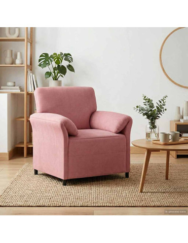 Divano 1 posto Rosa 88 x 83 x 95 cm Velluto