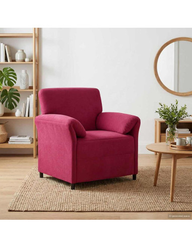 Divano 1 posto Rosso Vino 88 x 83 x 95 cm Velluto