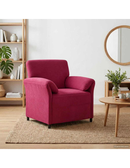 Divano 1 posto Rosso Vino 88 x 83 x 95 cm Velluto