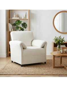 Divano 1 posto Crema 88 x 83 x 95 cm Velluto