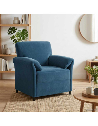 Divano 1 posto Blu 88 x 83 x 95 cm Velluto