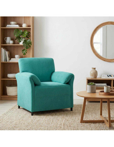 Divano 1 posto Turchese 88 x 83 x 95 cm Velluto