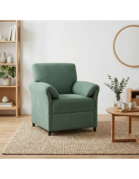 Divano 1 posto Verde Mare 88 x 83 x 95 cm Velluto