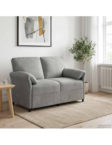 Divano a 2 Posti Grigio Chiaro 138 x 83 x 95 cm Velluto