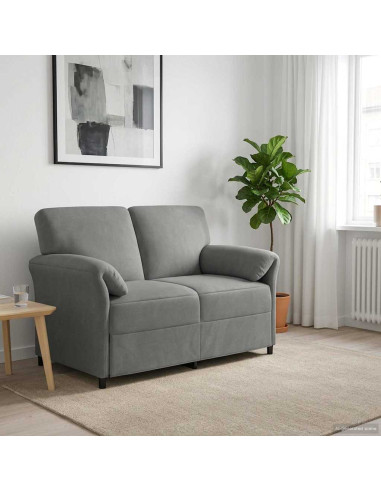 Divano a 2 Posti Grigio Scuro 138 x 83 x 95 cm Velluto