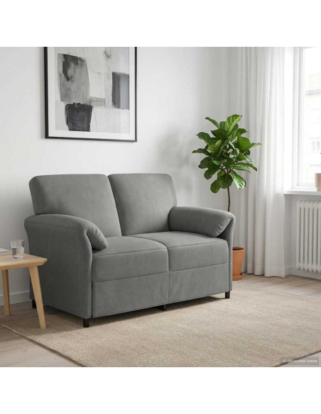 Divano a 2 Posti Grigio Scuro 138 x 83 x 95 cm Velluto