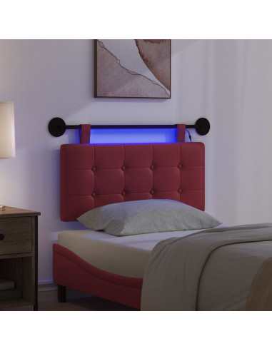 Testiera sospesa Con luce LED Rosso Vino Similpelle
