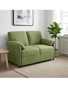 Divano a 2 Posti Verde chiaro 138 x 83 x 95 cm Velluto