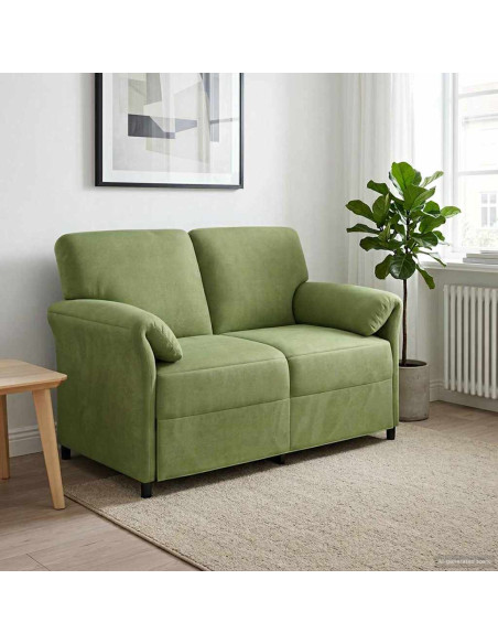 Divano a 2 Posti Verde chiaro 138 x 83 x 95 cm Velluto