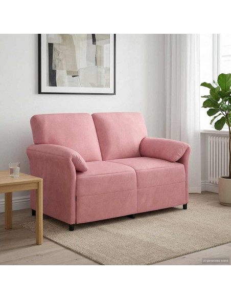 Divano a 2 Posti Rosa 138 x 83 x 95 cm Velluto