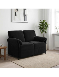 Divano a 2 Posti Nero 138 x 83 x 95 cm Velluto