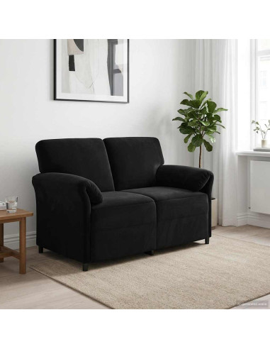 Divano a 2 Posti Nero 138 x 83 x 95 cm Velluto