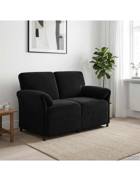 Divano a 2 Posti Nero 138 x 83 x 95 cm Velluto