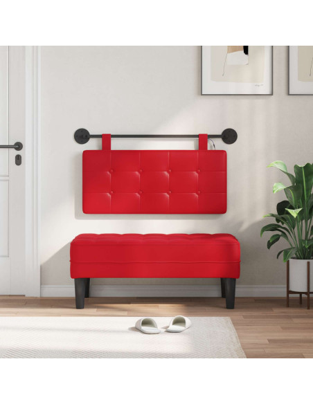 Testiera sospesa Con luce LED Rosso Similpelle