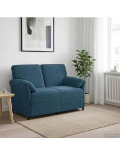 Divano a 2 Posti Blu 138 x 83 x 95 cm Velluto