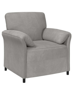 Divano 1 posto Grigio Chiaro 88 x 83 x 95 cm Velluto 2