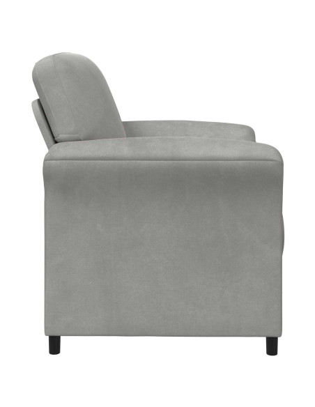 Divano 1 posto Grigio Chiaro 88 x 83 x 95 cm Velluto