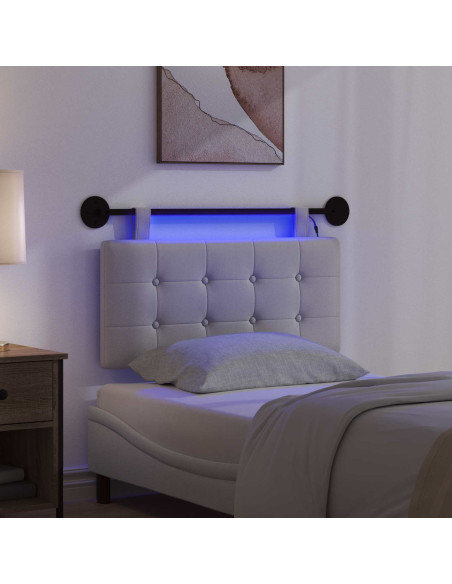 Testiera sospesa Con luce LED Grigio Nuvola Tessuto