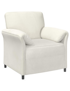 Divano 1 posto Crema 88 x 83 x 95 cm Velluto 2