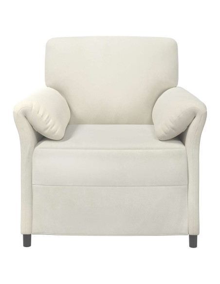 Divano 1 posto Crema 88 x 83 x 95 cm Velluto