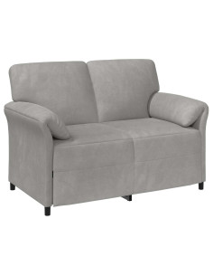Divano a 2 Posti Grigio Chiaro 138 x 83 x 95 cm Velluto 2