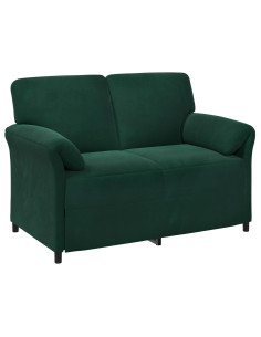Divano a 2 Posti Verde Scuro 138 x 83 x 95 cm Velluto 2