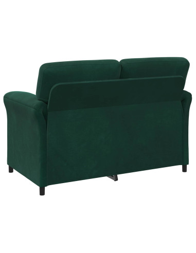 Divano a 2 Posti Verde Scuro 138 x 83 x 95 cm Velluto