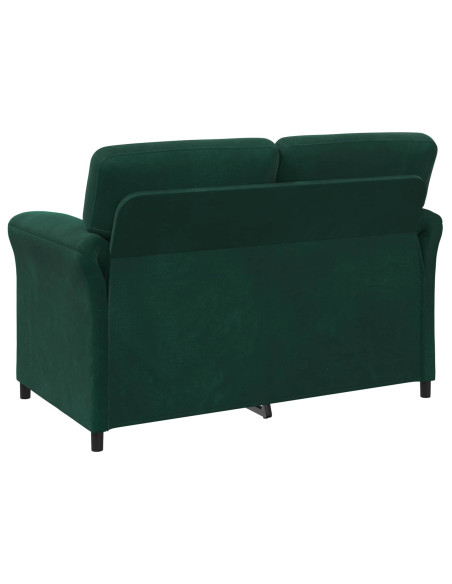 Divano a 2 Posti Verde Scuro 138 x 83 x 95 cm Velluto