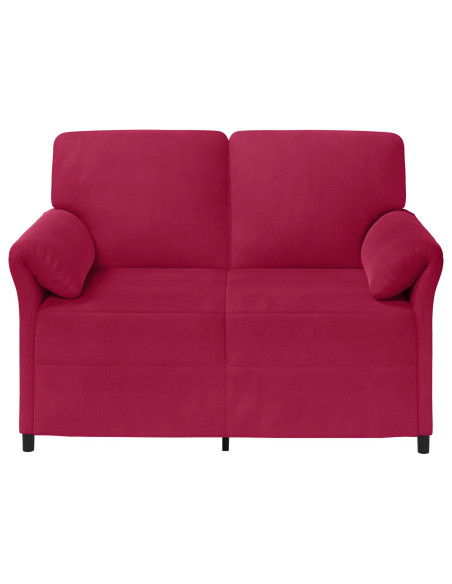 Divano a 2 Posti Rosso Vino 138 x 83 x 95 cm Velluto