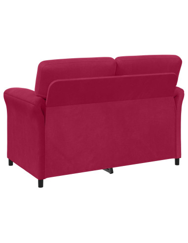 Divano a 2 Posti Rosso Vino 138 x 83 x 95 cm Velluto